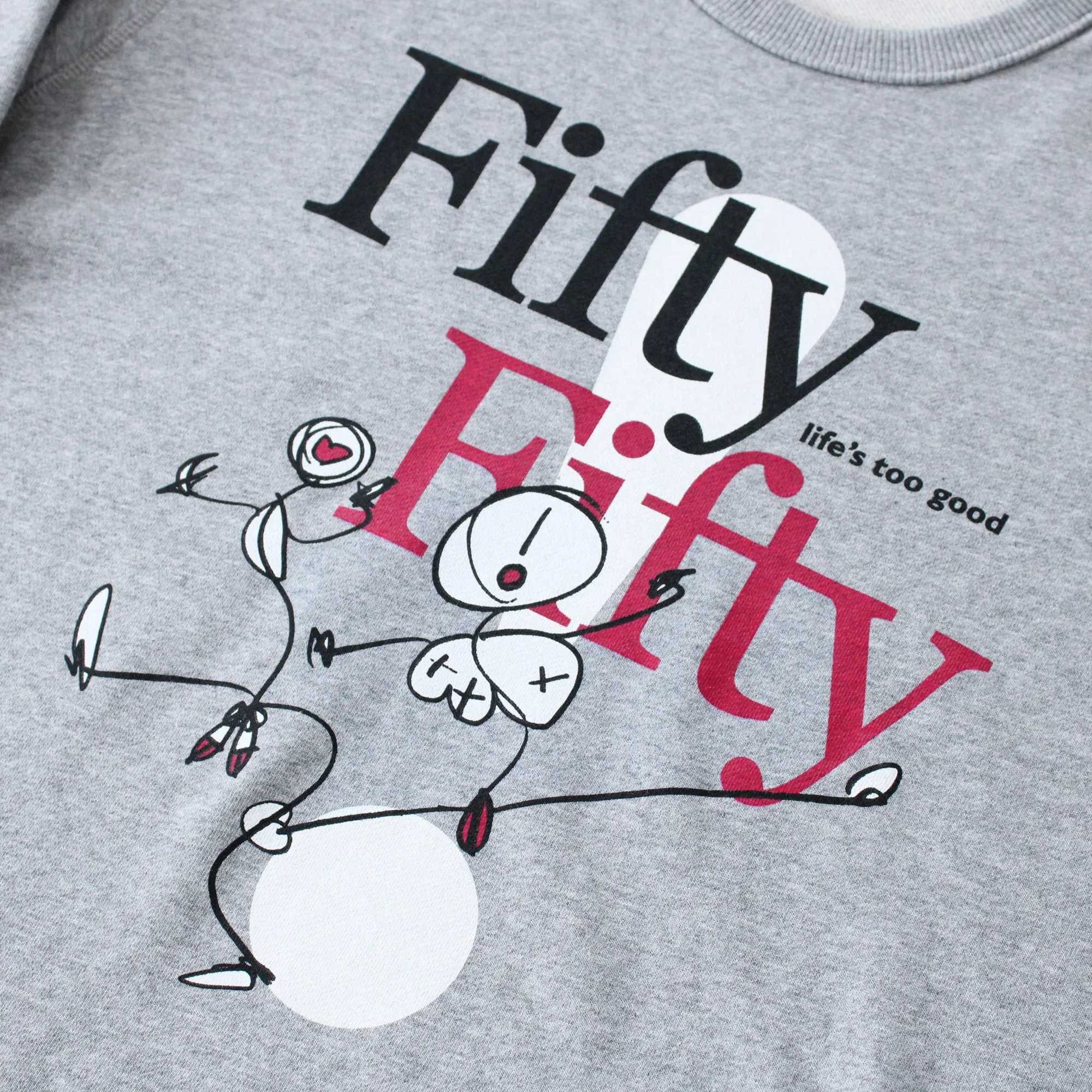 Fifty Fifty Life's Too Good Premium Crewneck Heather Grey