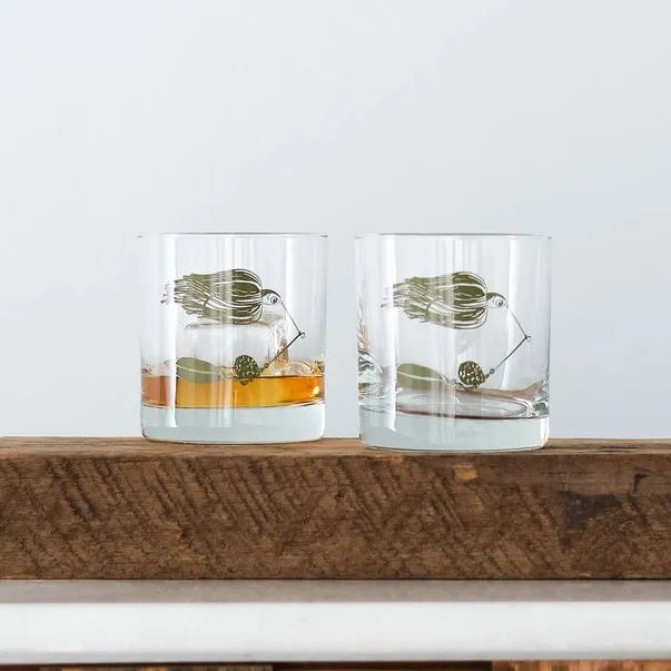Fishing Lure Rocks Glass