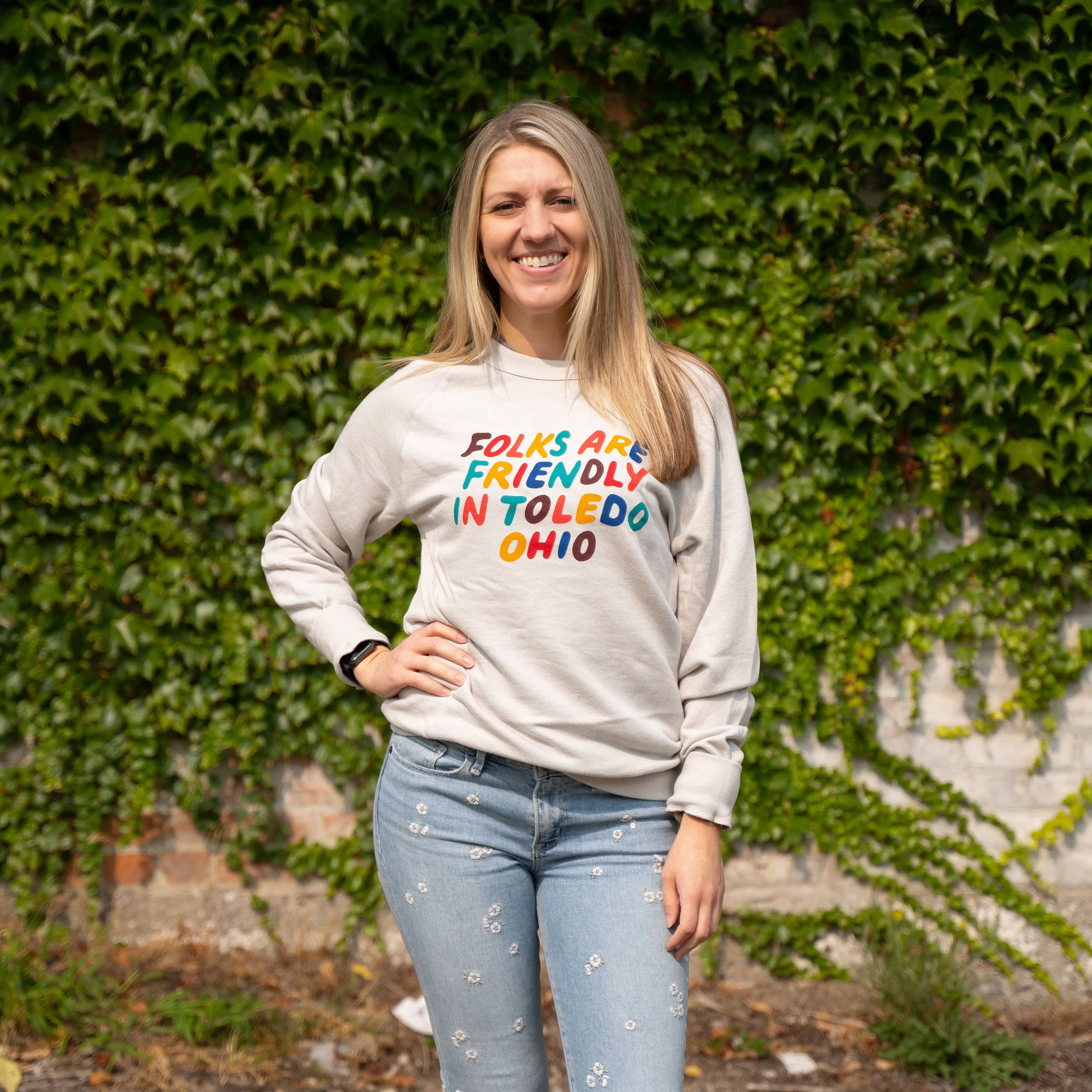 Folks Are Friendly in Toledo Terry Crew Sweatshirt (Discontinued)