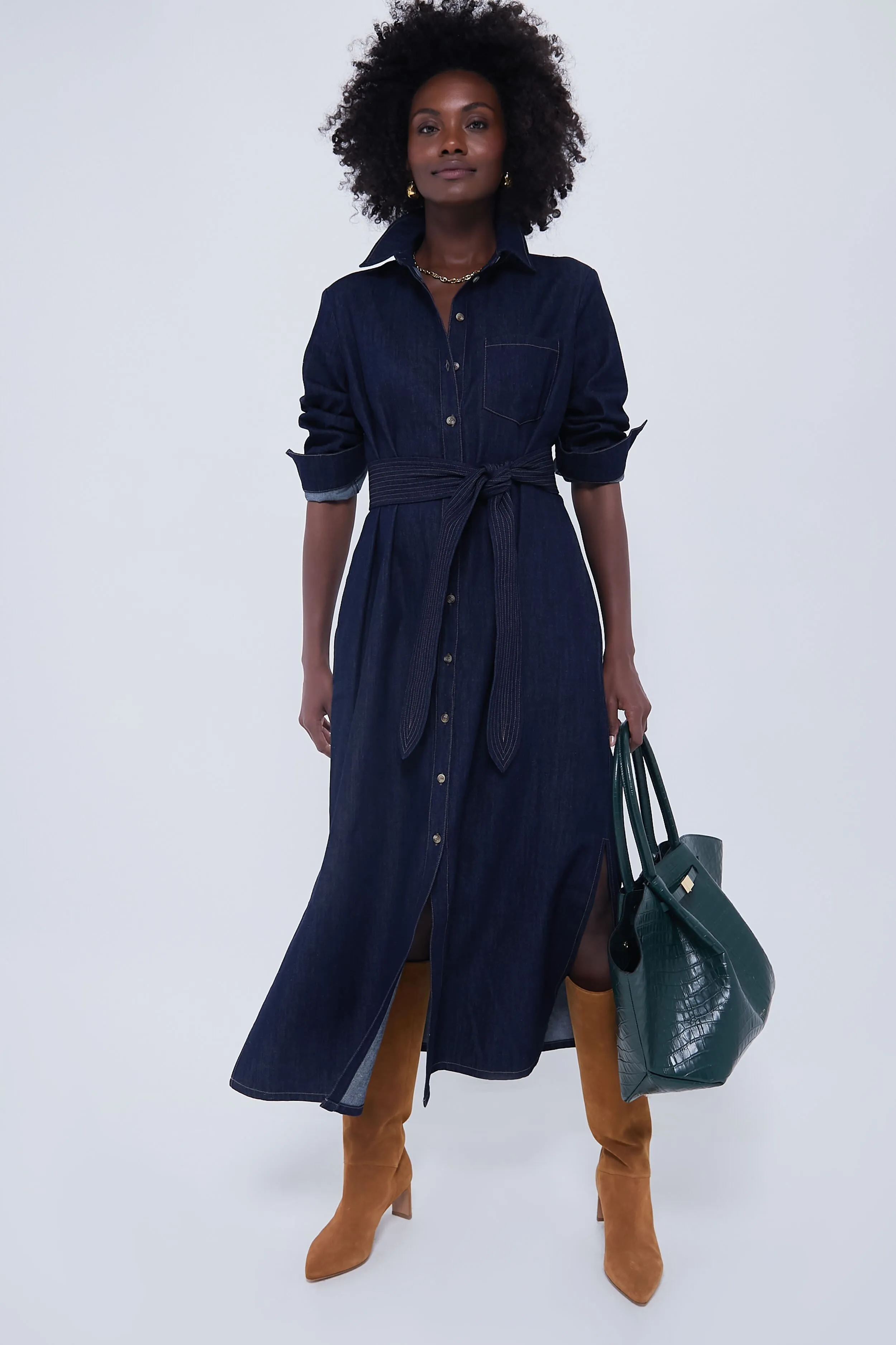Forest Green Croc New York Bag