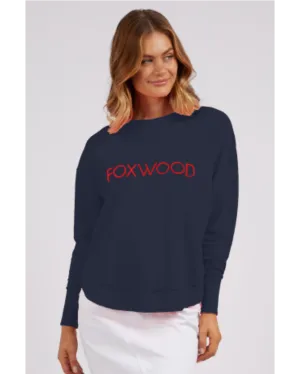 Foxwood Simplified Metallic Crew - Navy/Red