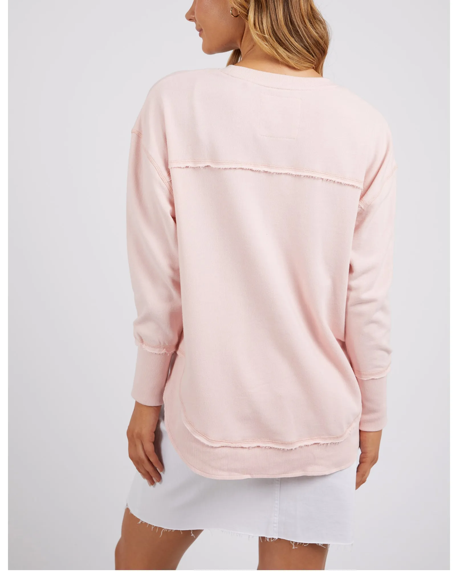 Foxwood Simplified Metallic Crew - Pale Pink/Red