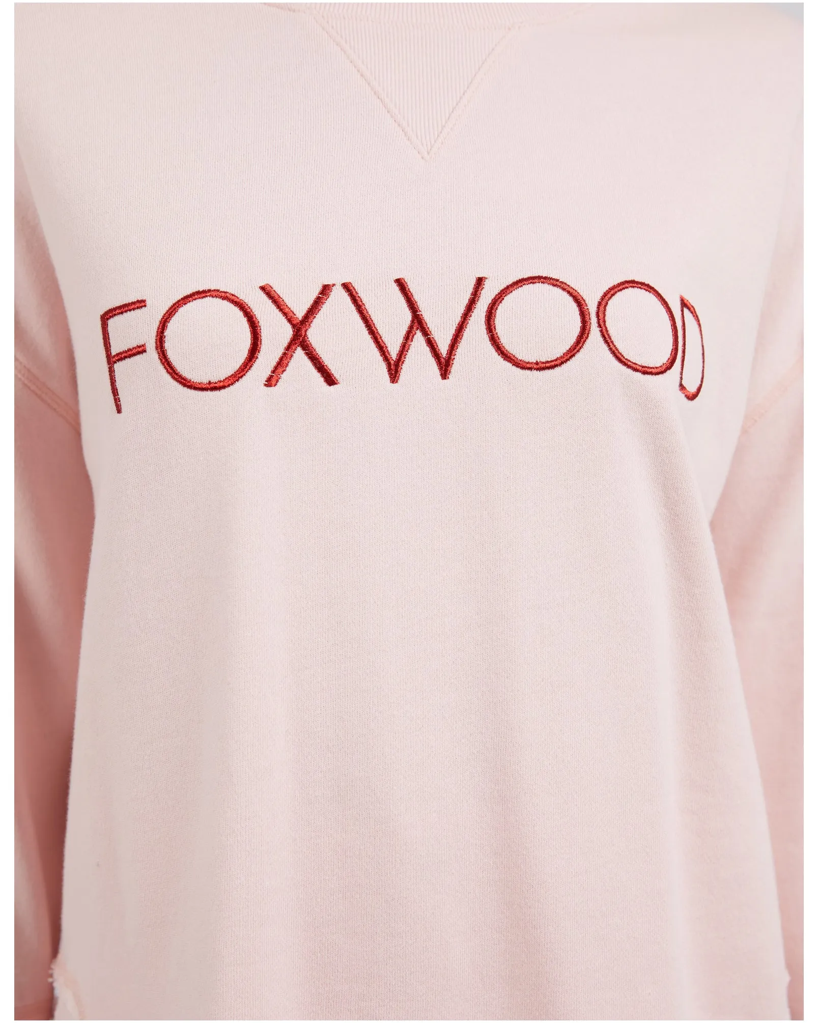 Foxwood Simplified Metallic Crew - Pale Pink/Red