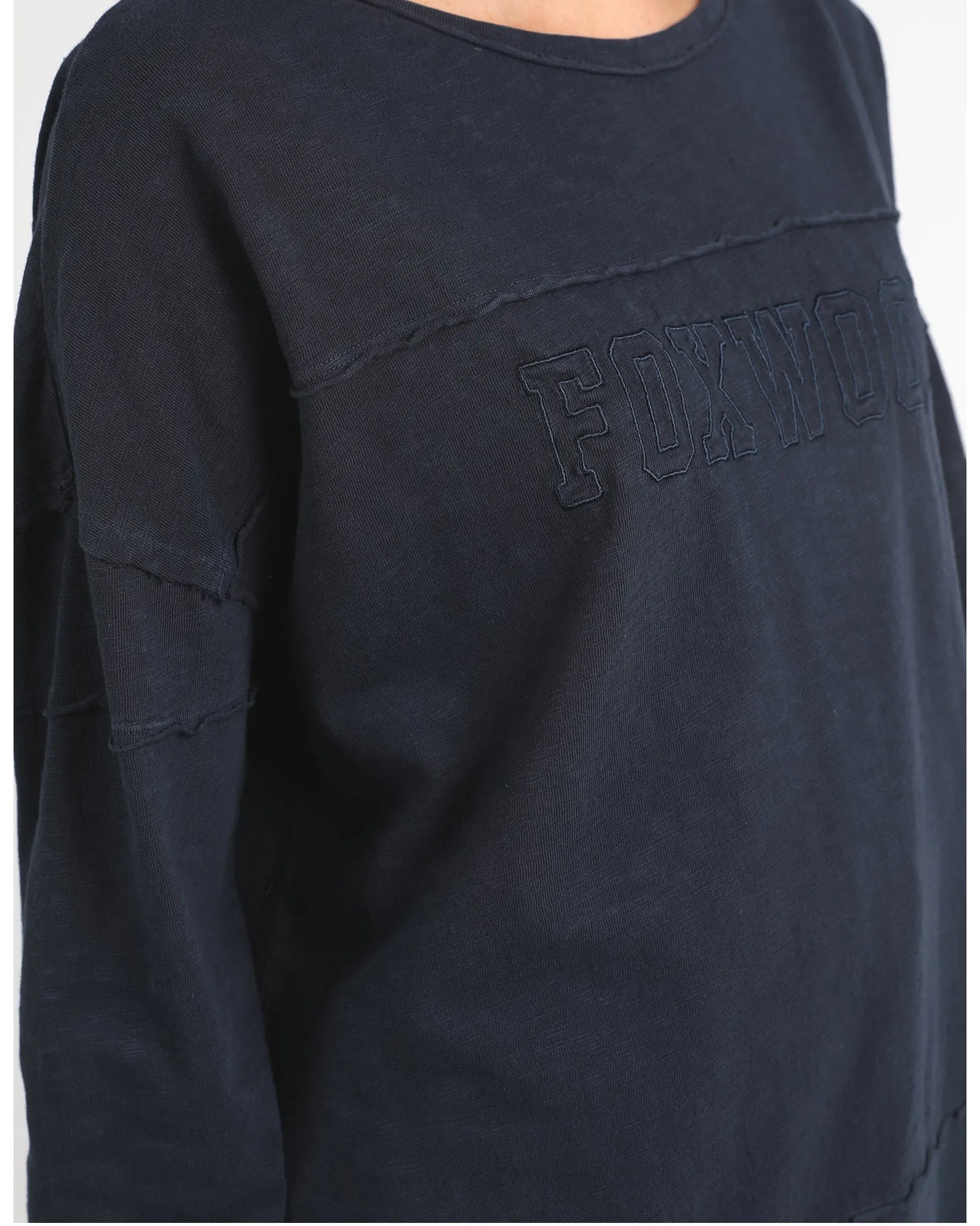 Foxwood Throw on Tee - Navy