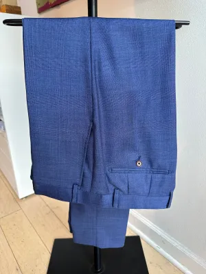 French Blue Glen Plaid Premium Suit Pants