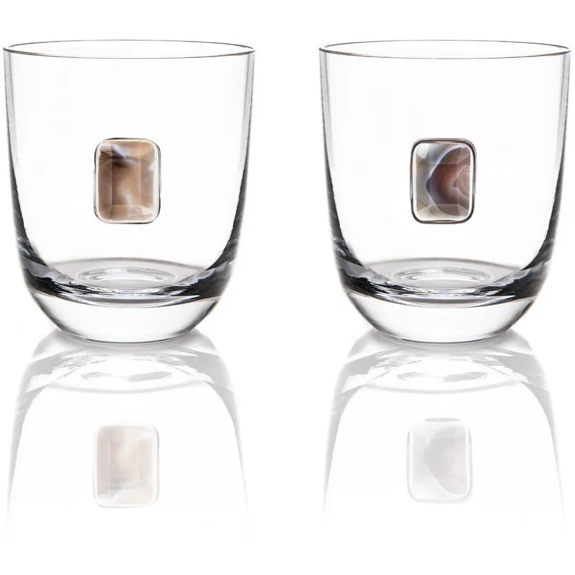 GEMSTONE DOUBLE OLD FASHIONED GLASSES SET OF 2