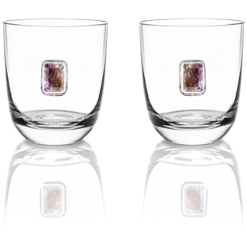 GEMSTONE DOUBLE OLD FASHIONED GLASSES SET OF 2