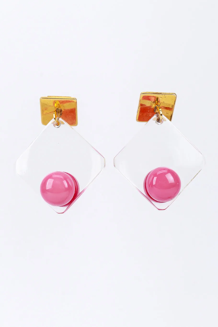 Geo Lucite Drop Earrings