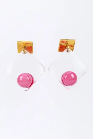 Geo Lucite Drop Earrings