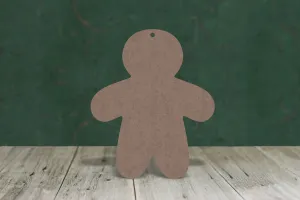 Gingerbread person 2 arms down plain - wooden craft shape - 2mm MDF