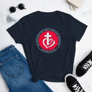 God is Love - Women's fashioned short sleeve t-shirt