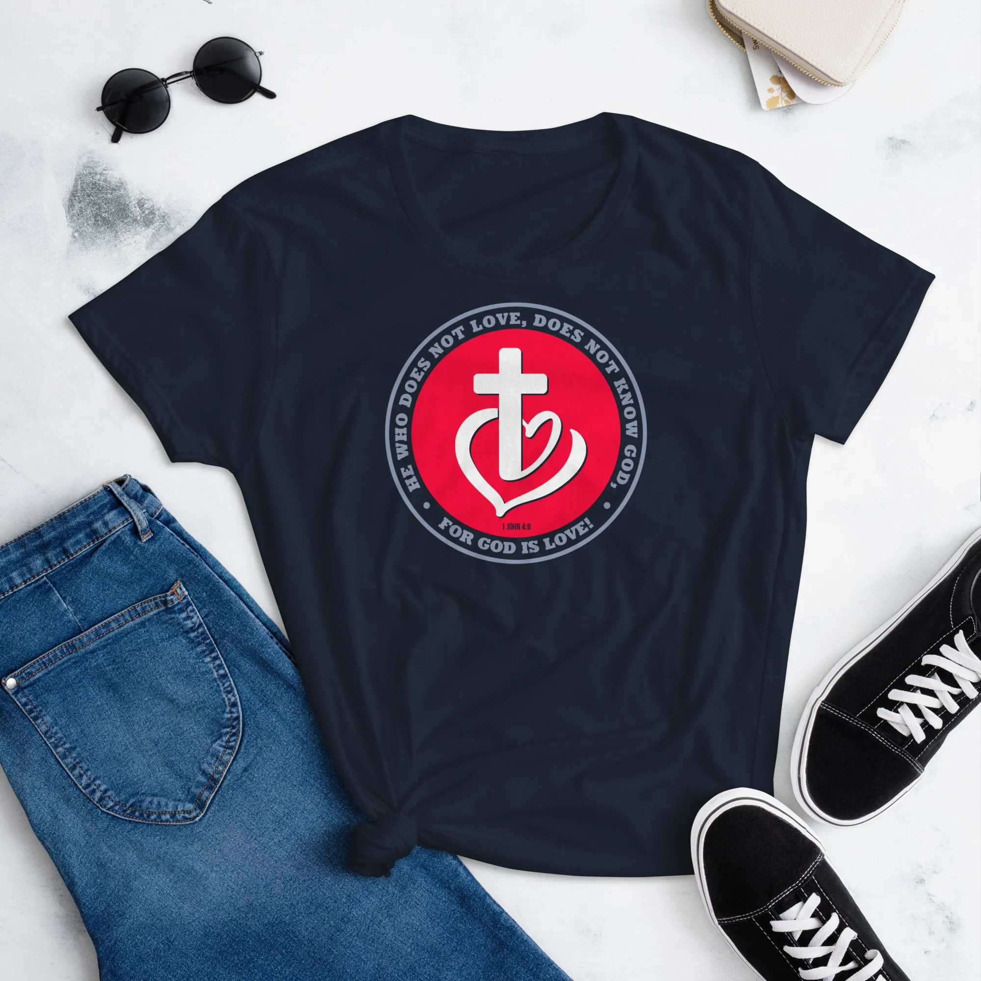 God is Love - Women's fashioned short sleeve t-shirt