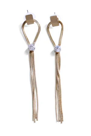 Gold Loop Sleek Drop Down Earrings