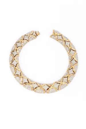 Golden Arc Crystal Contour Collar Necklace