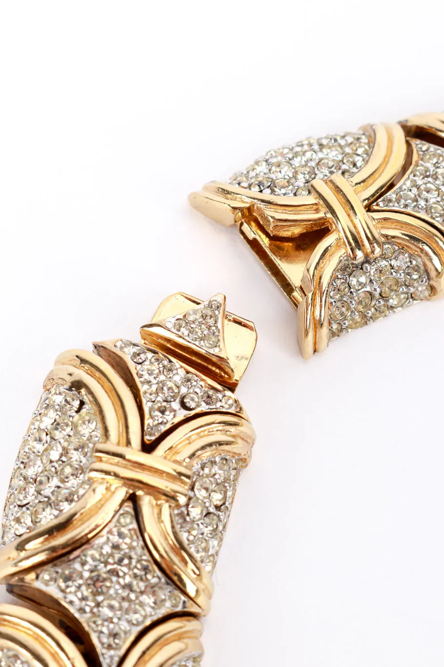 Golden Arc Crystal Contour Collar Necklace
