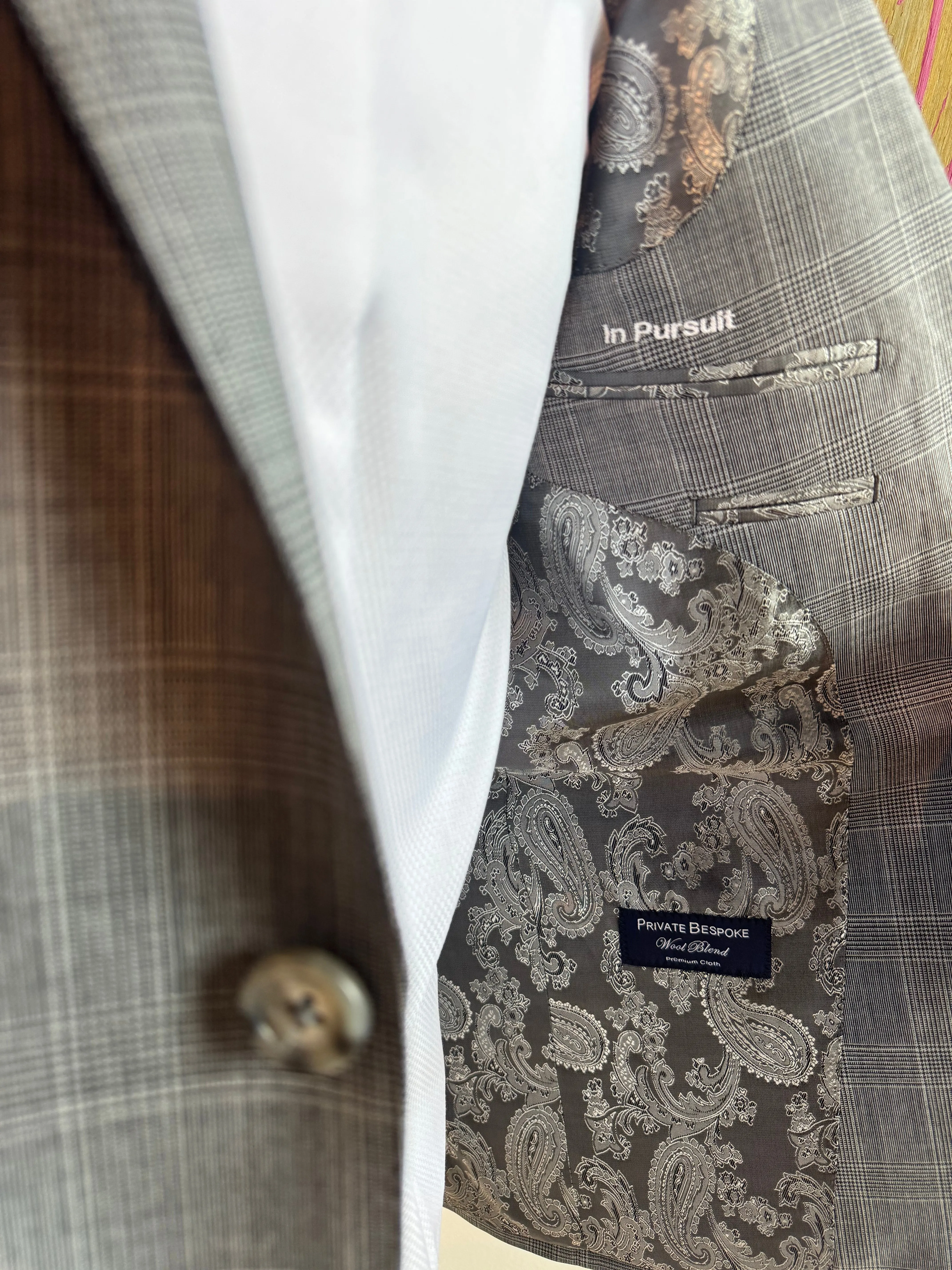Gray and Black Glen Plaid Premium Suit Coat
