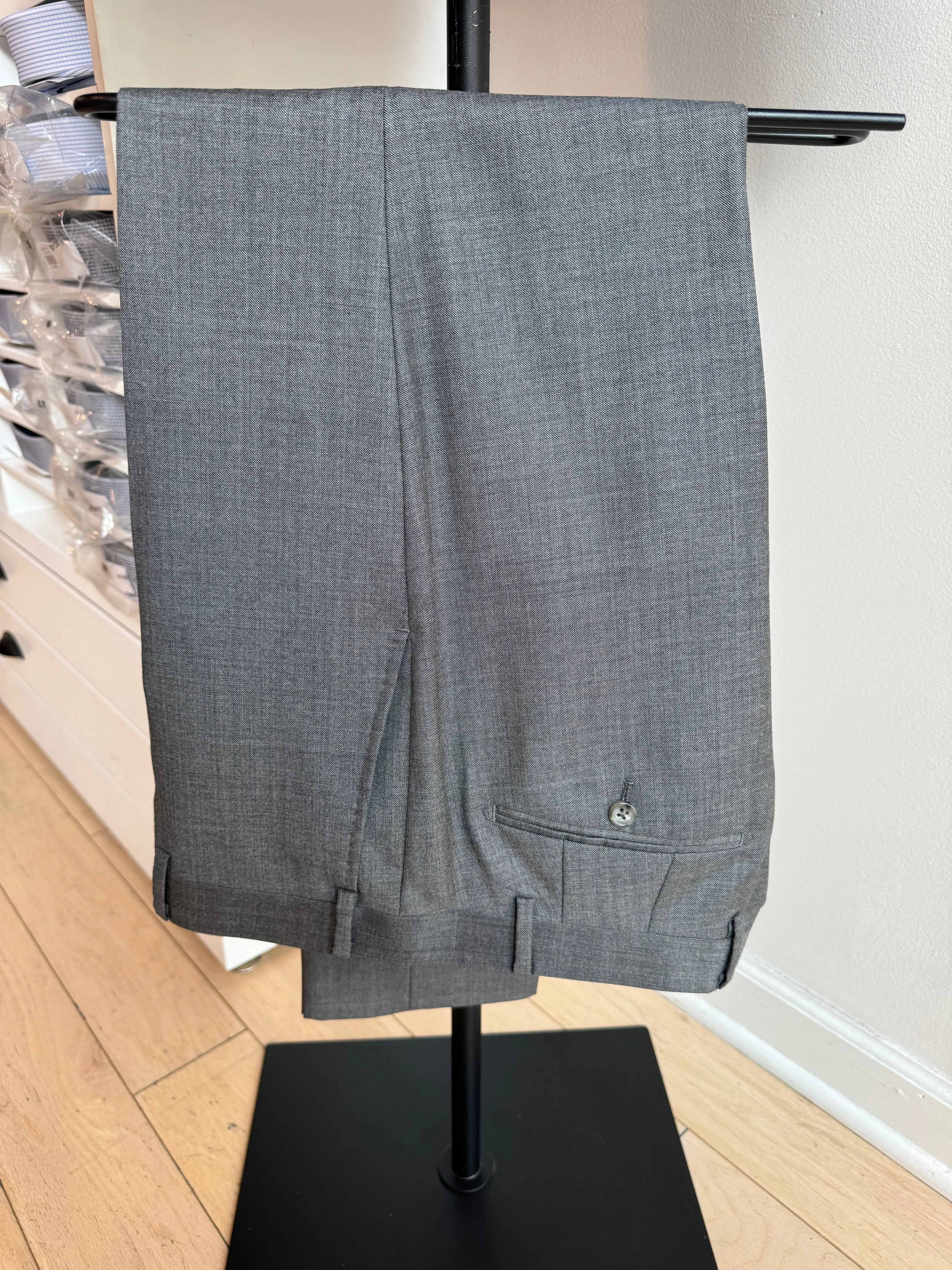 Gray Sharkskin Premium Italian Suit Pants