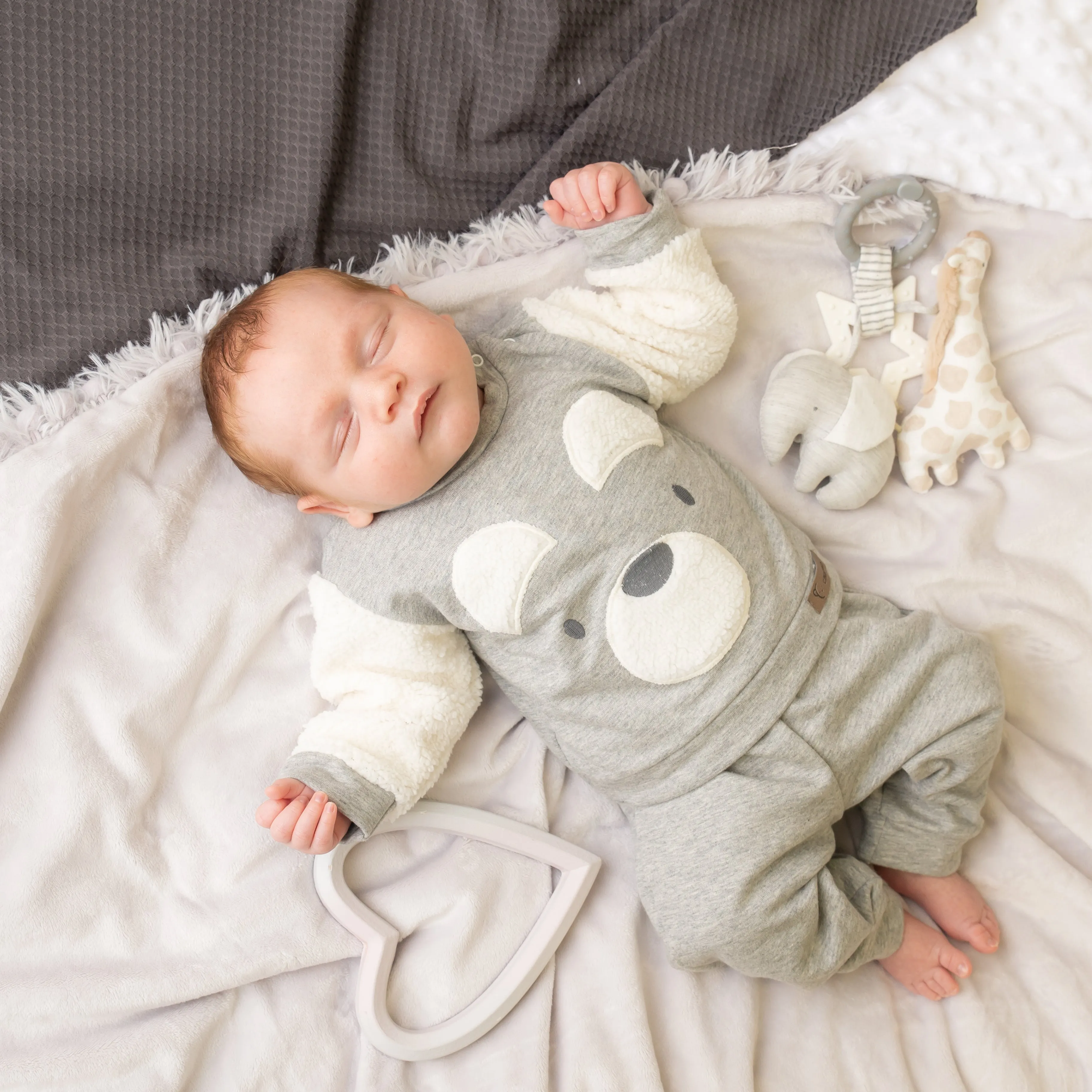 Grey Teddy Borg Detail Leisure Set