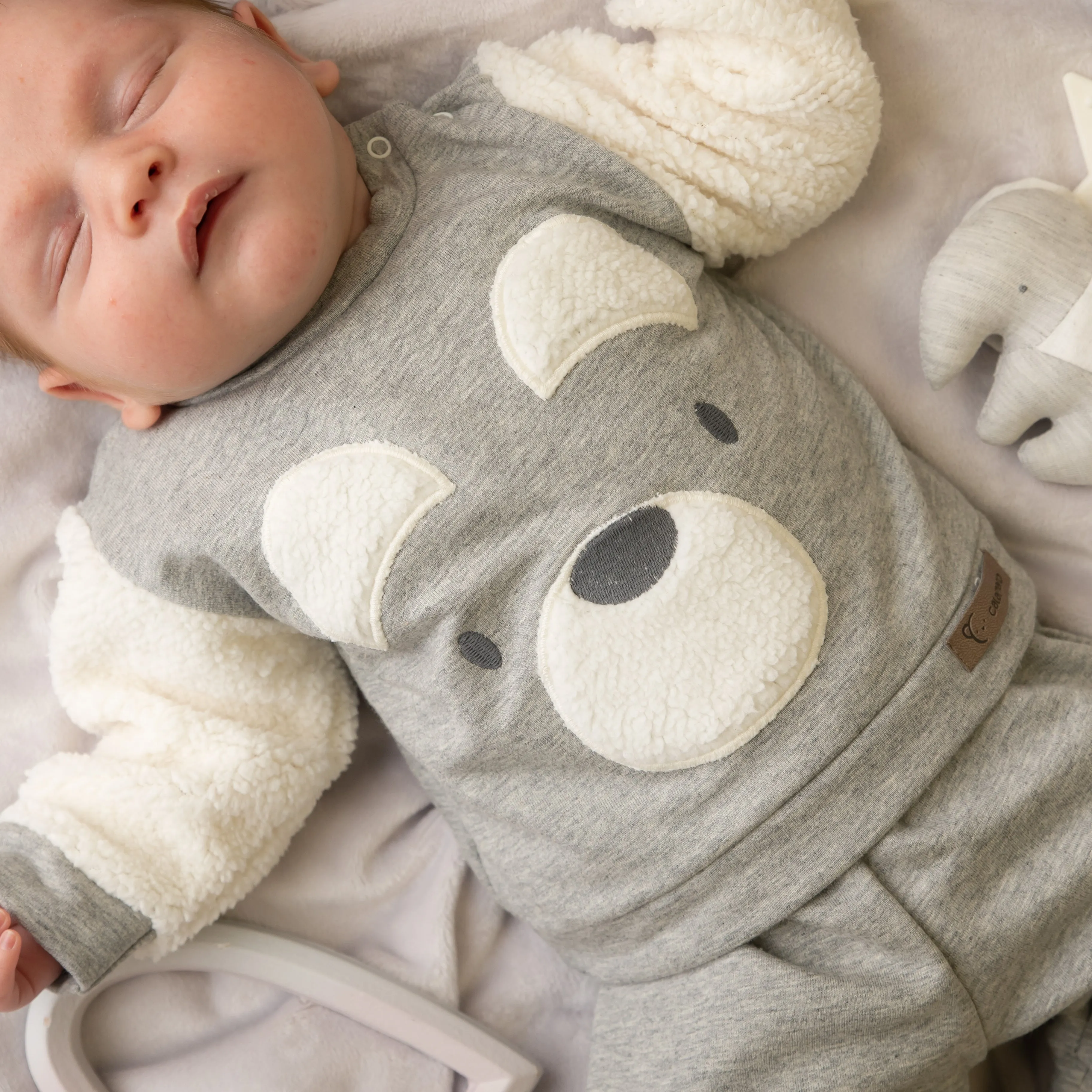 Grey Teddy Borg Detail Leisure Set