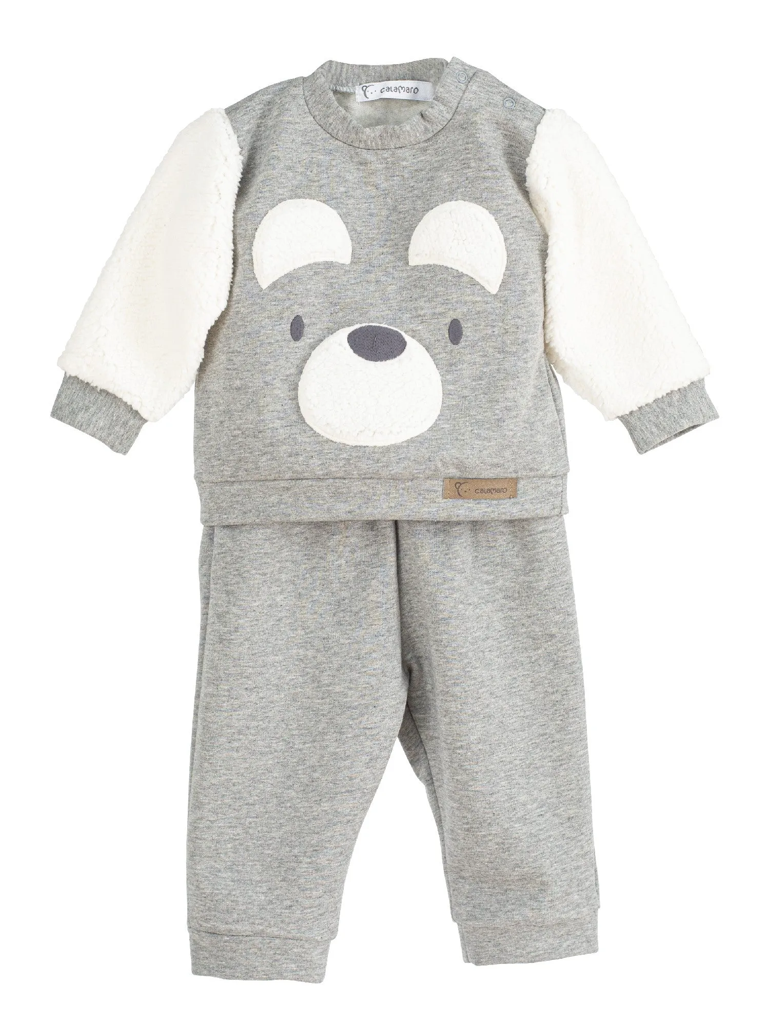 Grey Teddy Borg Detail Leisure Set