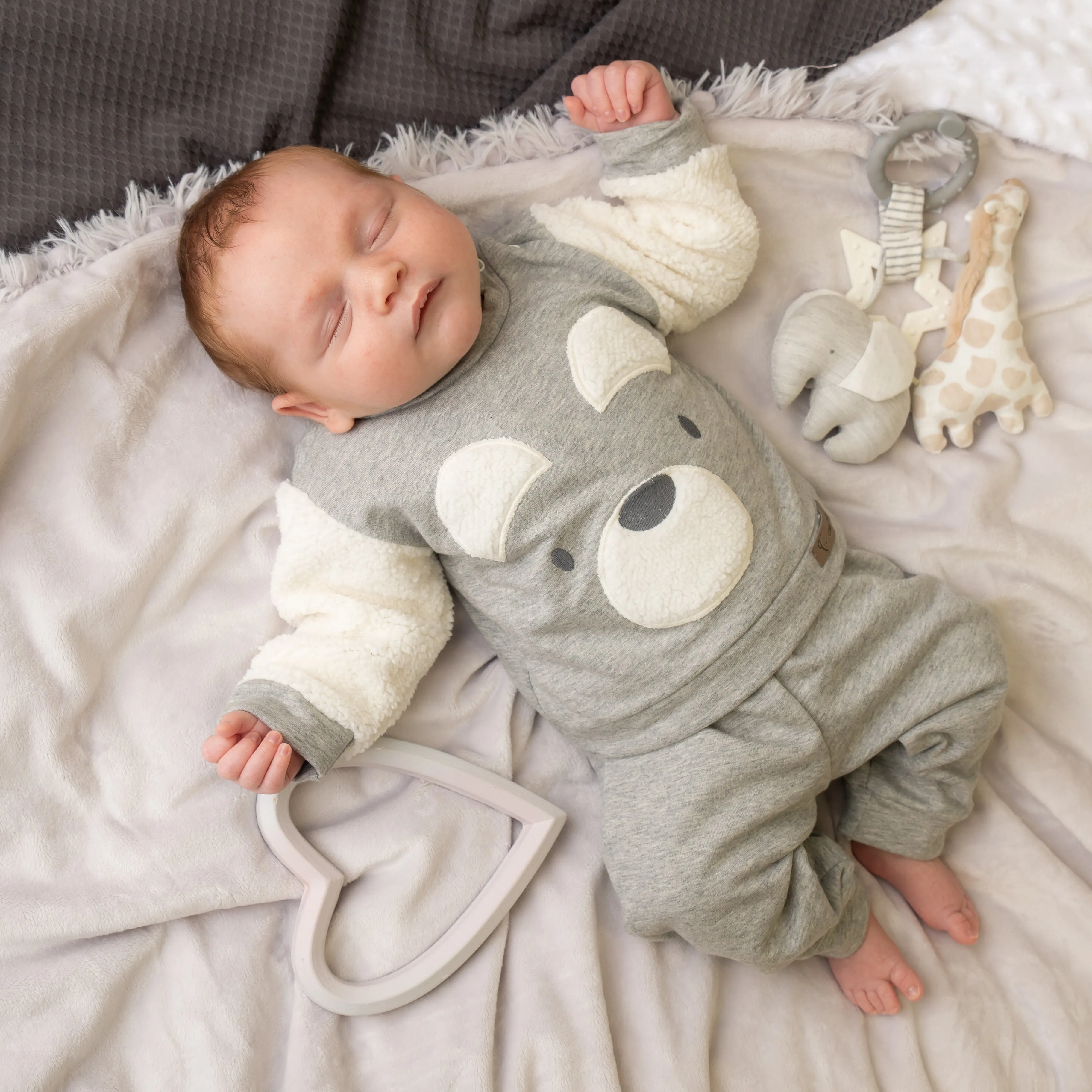 Grey Teddy Borg Detail Leisure Set