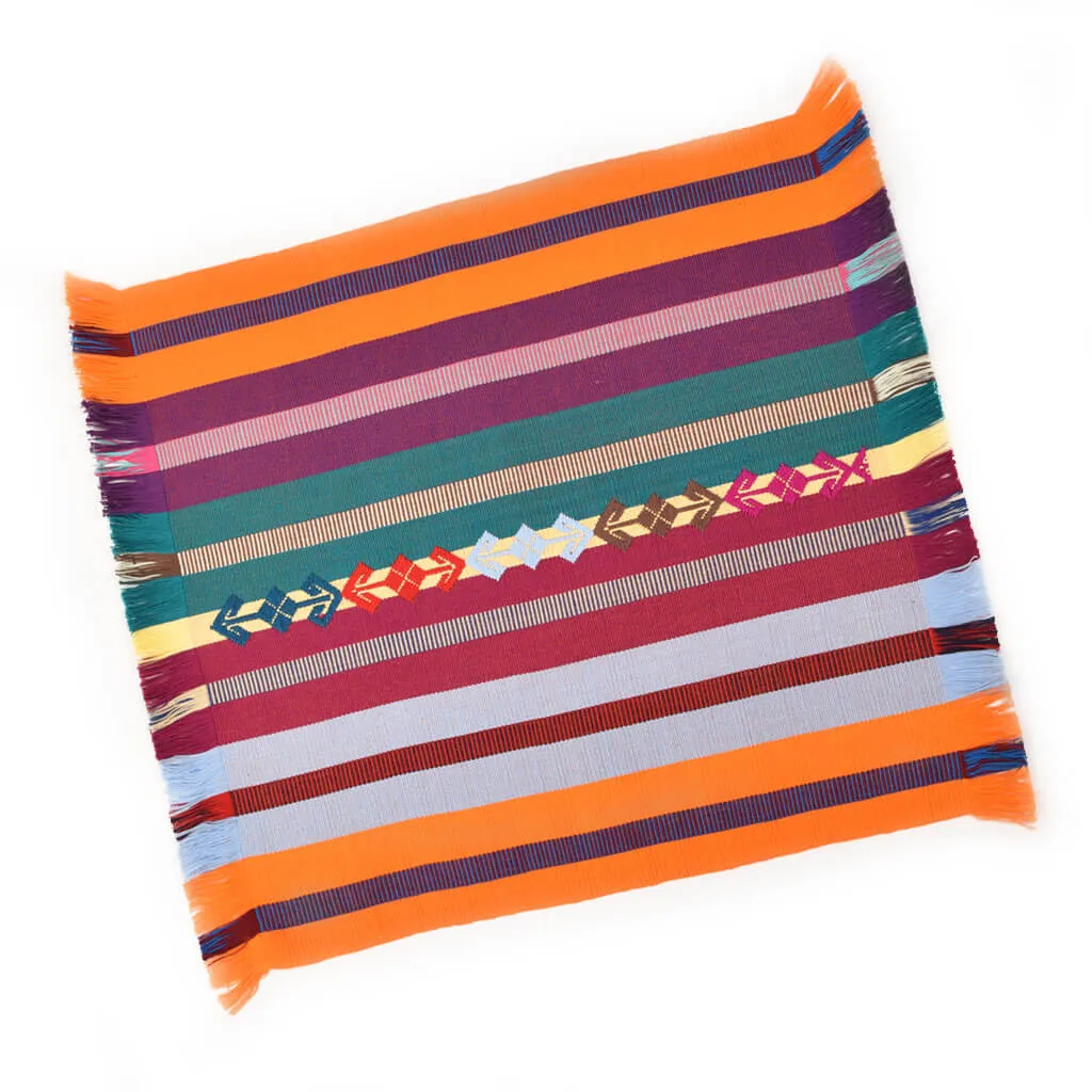 Guatemala Hand Woven Celebration Basket Liner | Tangerine