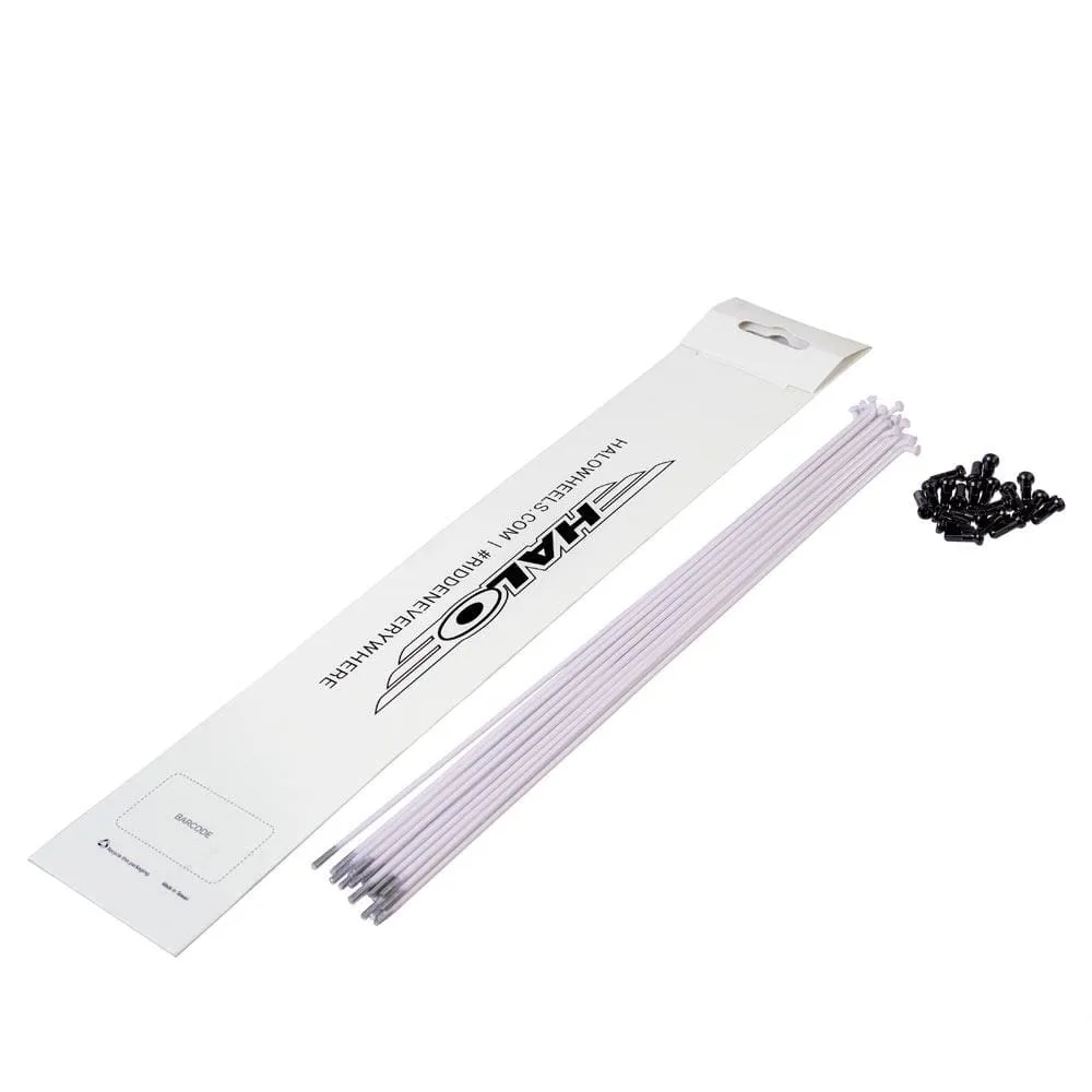 Halo Spokes & Nipples Pack of 20 White