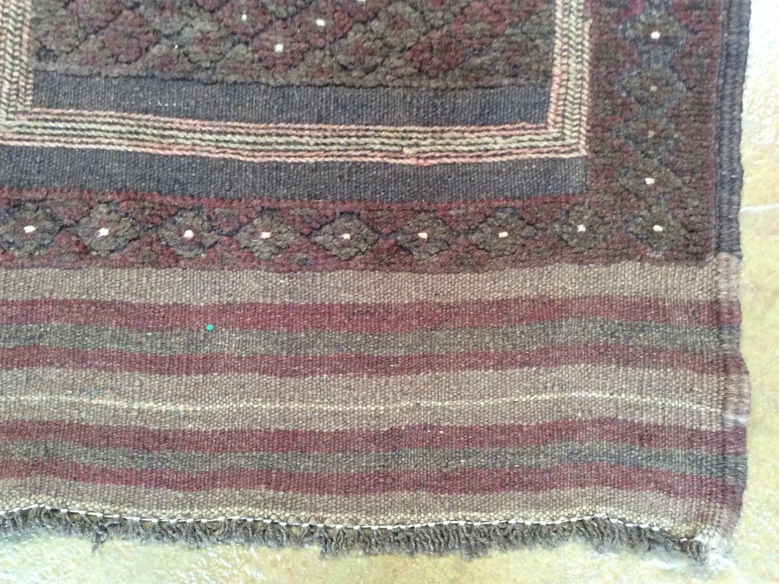 Hand-Woven Afghan Tribal Kilim Handmade 100% Wool Rug (Size 1.11 X 6.9) Brrsf-1428