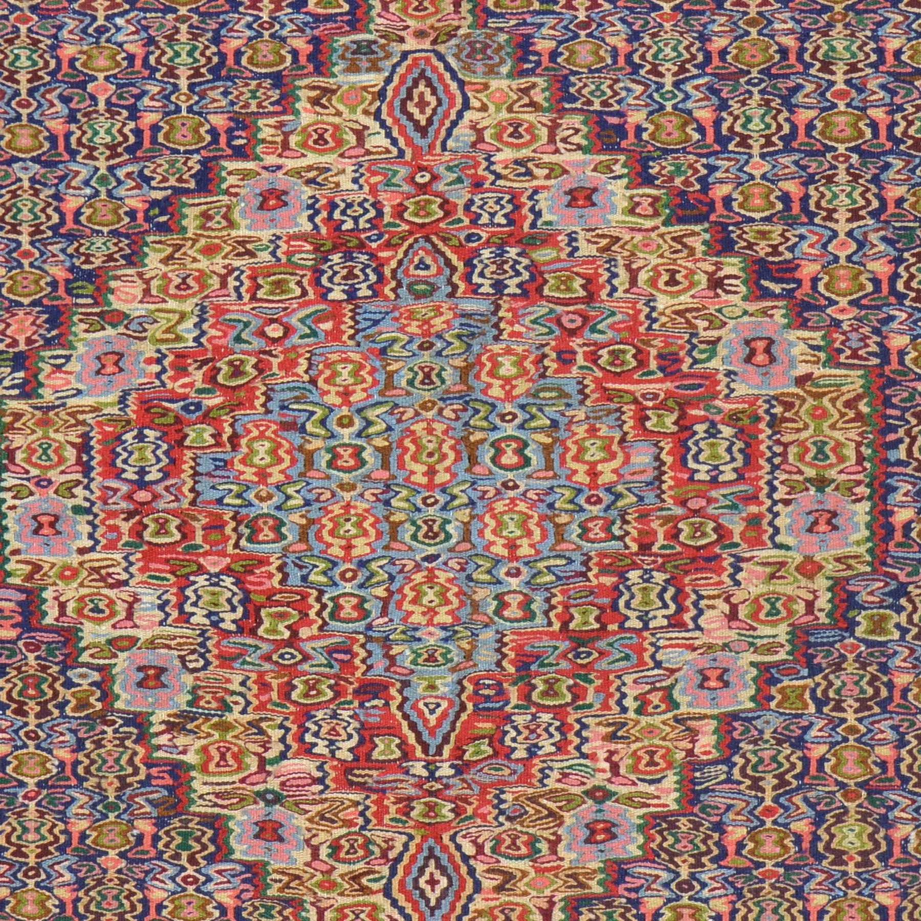 Hand-Woven Fine Senneh Tribal Design Kilim Handmade Wool Rug (Size 4.1 X 4.11) Brral-4980