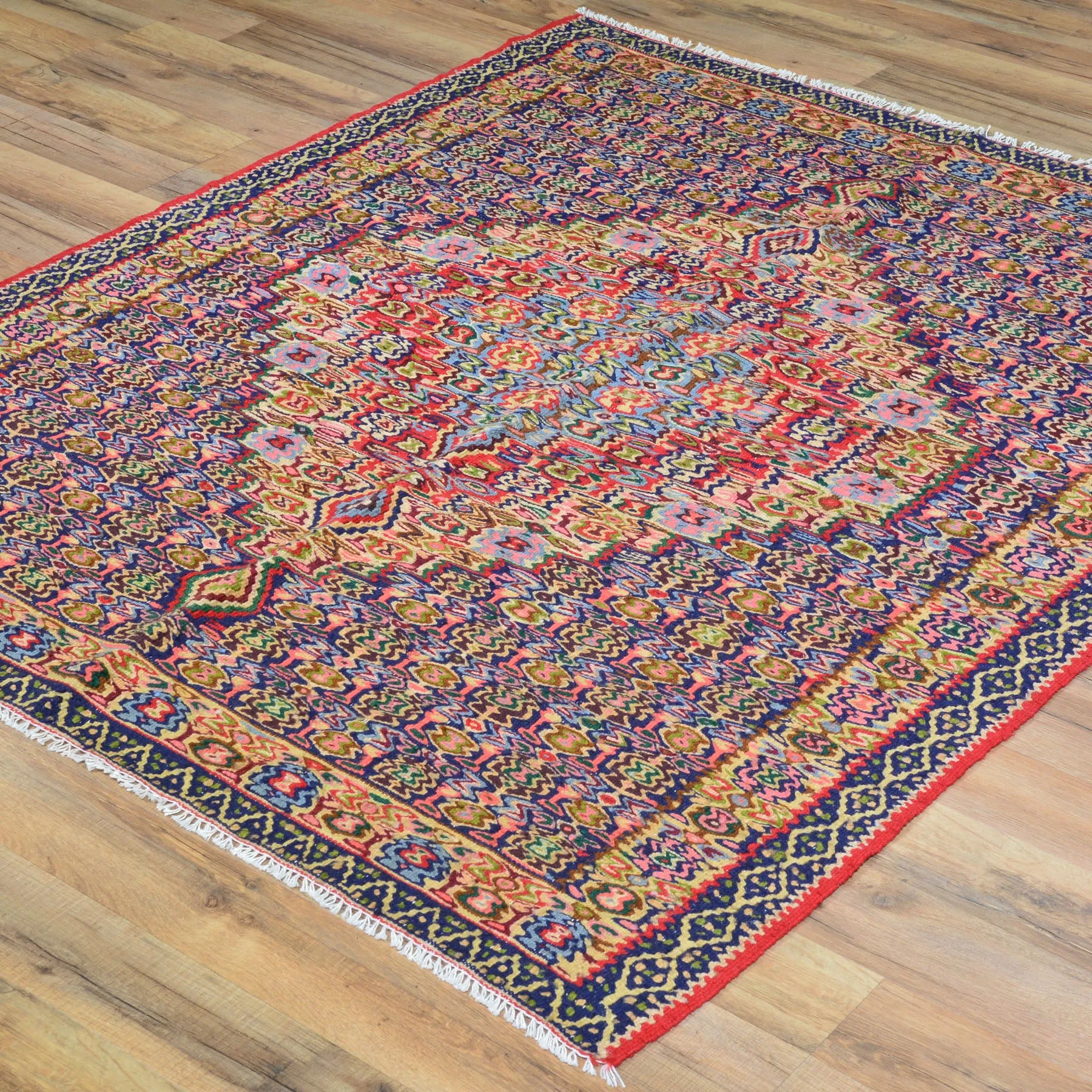 Hand-Woven Fine Senneh Tribal Design Kilim Handmade Wool Rug (Size 4.1 X 4.11) Brral-4980