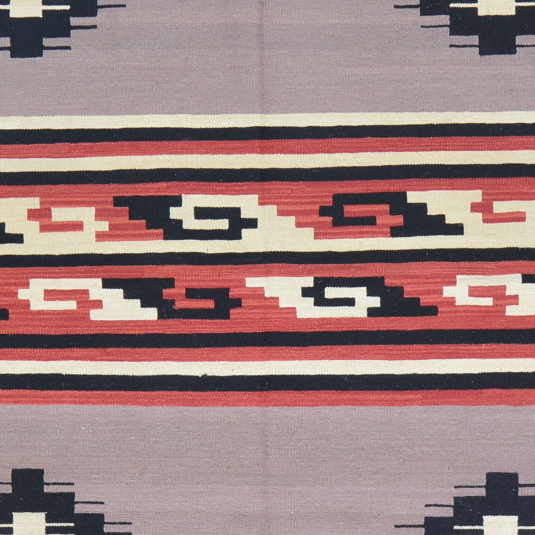 Hand-Woven Flatweave Geometric Design Kilim Wool Rug (Size 5.7 X 7.3) Cwral-7338