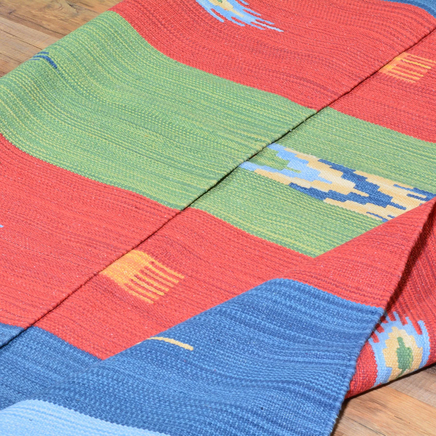 Hand-Woven Handmade Flatweave Cotton Reversible Rug (Size 5.0 X 7.8) Brral-3759
