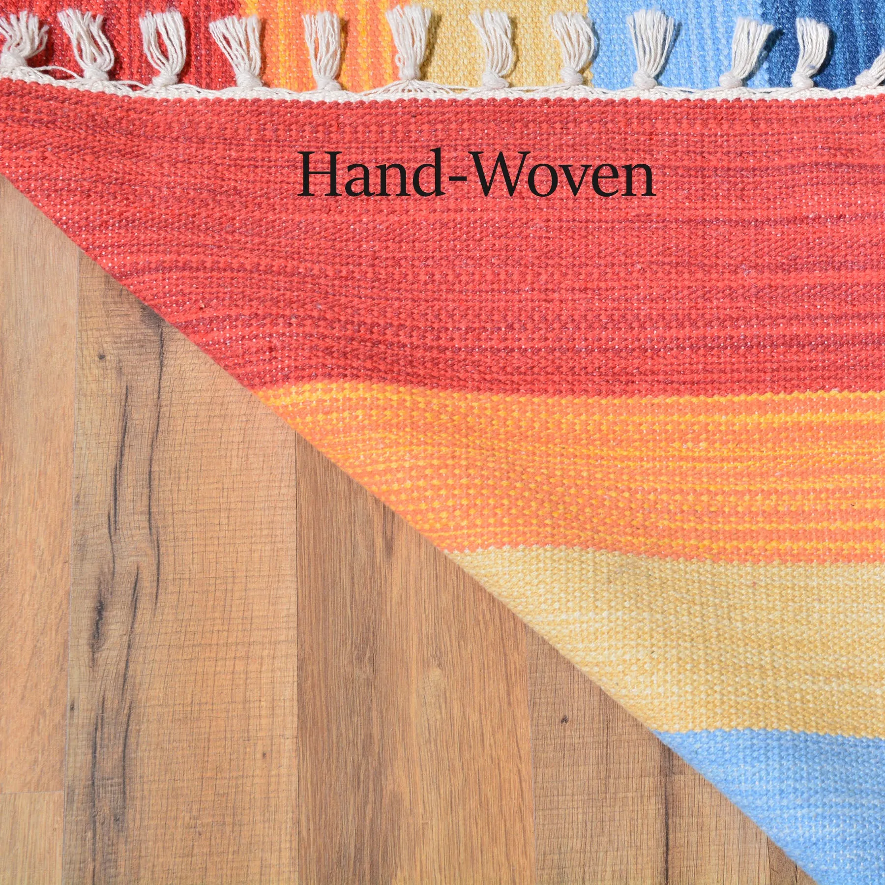 Hand-Woven Handmade Flatweave Cotton Reversible Rug (Size 5.0 X 7.8) Brral-3759
