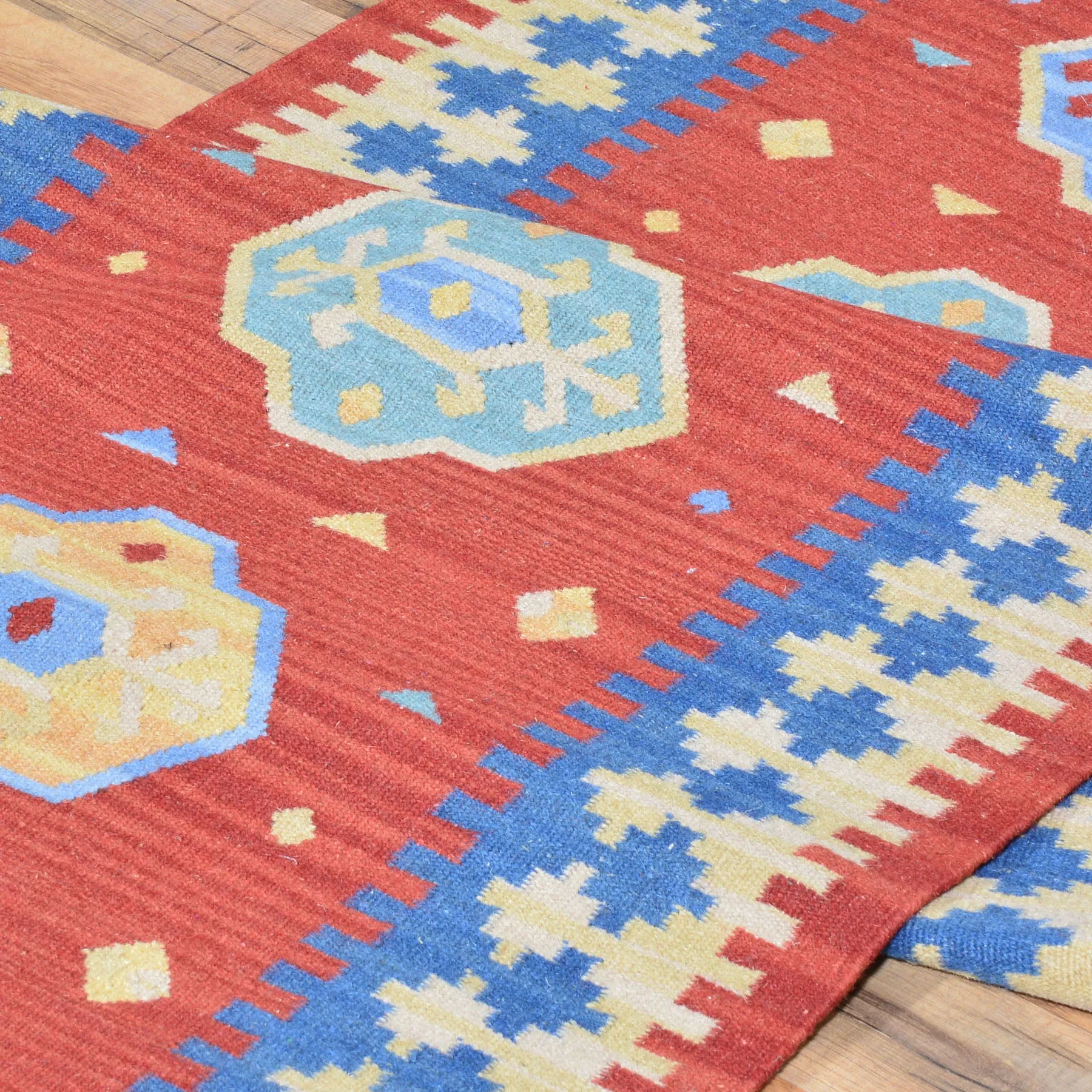 Hand-Woven Modern Turkish Design Kilim Handmade 100% Wool Rug (Size 2.8 X 10.0) Brral-5079