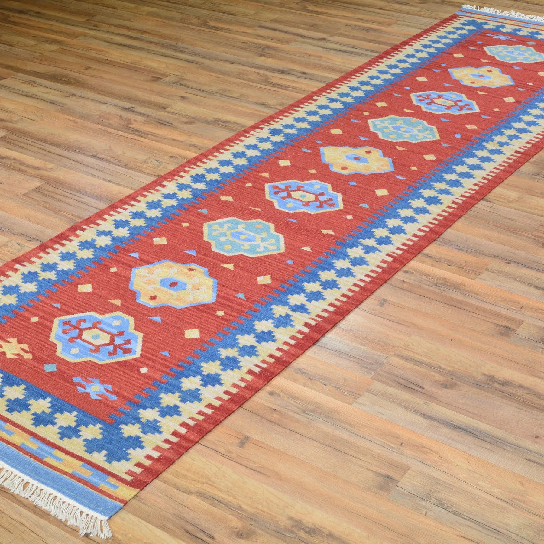 Hand-Woven Modern Turkish Design Kilim Handmade 100% Wool Rug (Size 2.8 X 10.0) Brral-5079