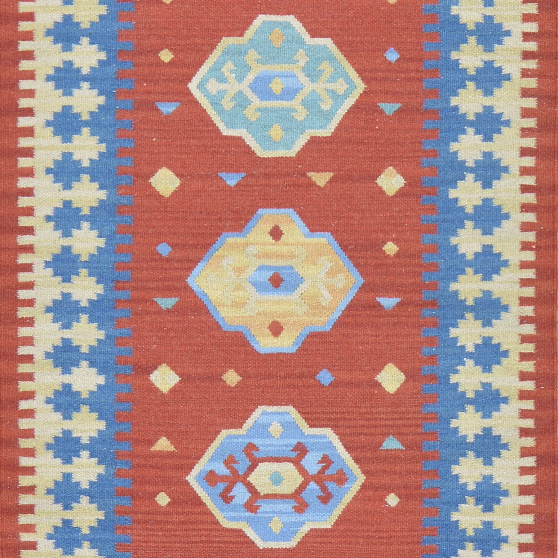 Hand-Woven Modern Turkish Design Kilim Handmade 100% Wool Rug (Size 2.8 X 10.0) Brral-5079