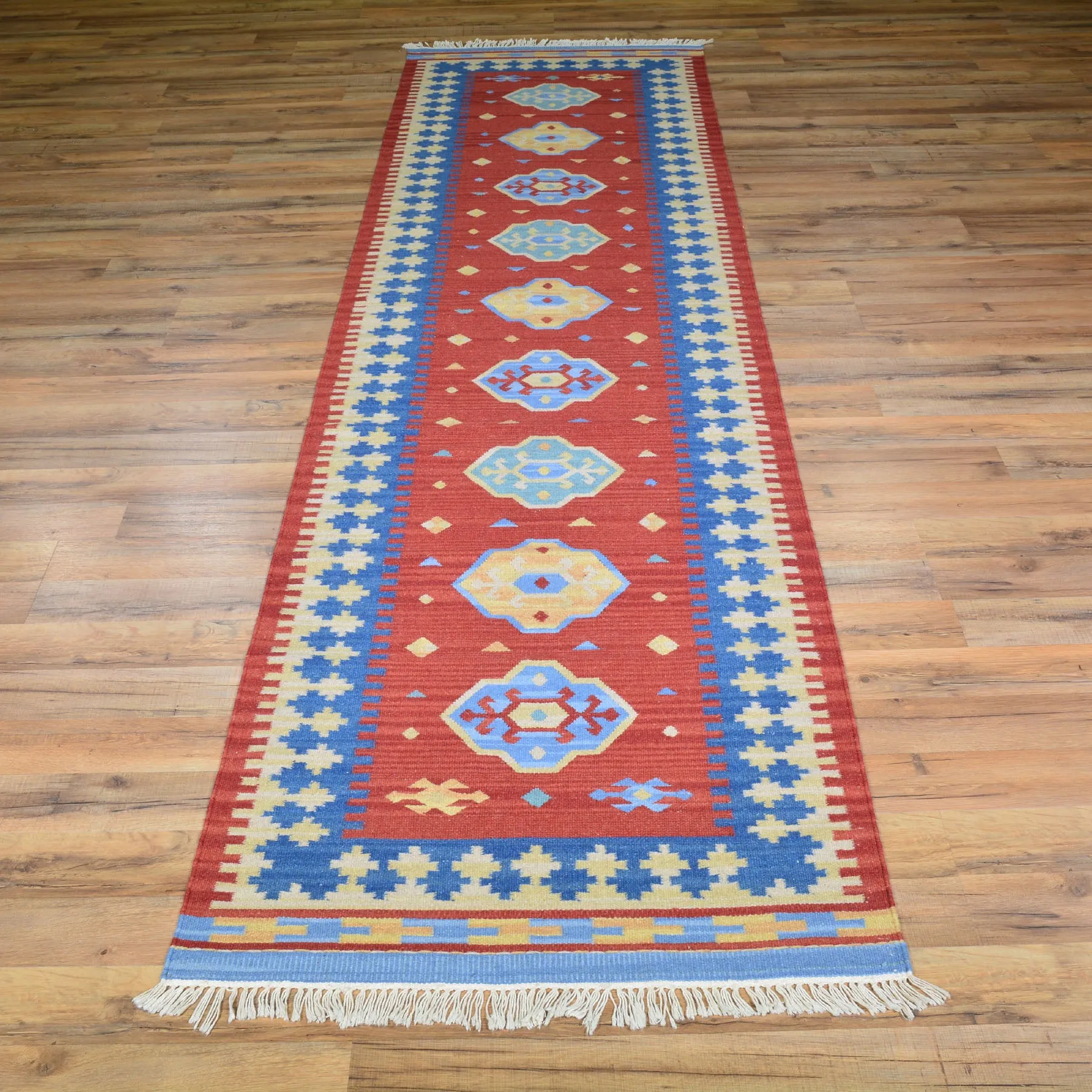 Hand-Woven Modern Turkish Design Kilim Handmade 100% Wool Rug (Size 2.8 X 10.0) Brral-5079