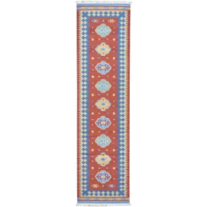 Hand-Woven Modern Turkish Design Kilim Handmade 100% Wool Rug (Size 2.8 X 10.0) Brral-5079