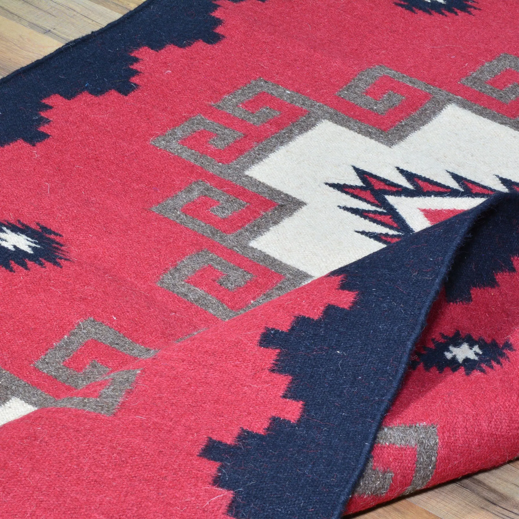 Hand-Woven Reversible Kilim Southwestern Design Wool Rug (Size 4.1 X 6.0) Cwral-8523