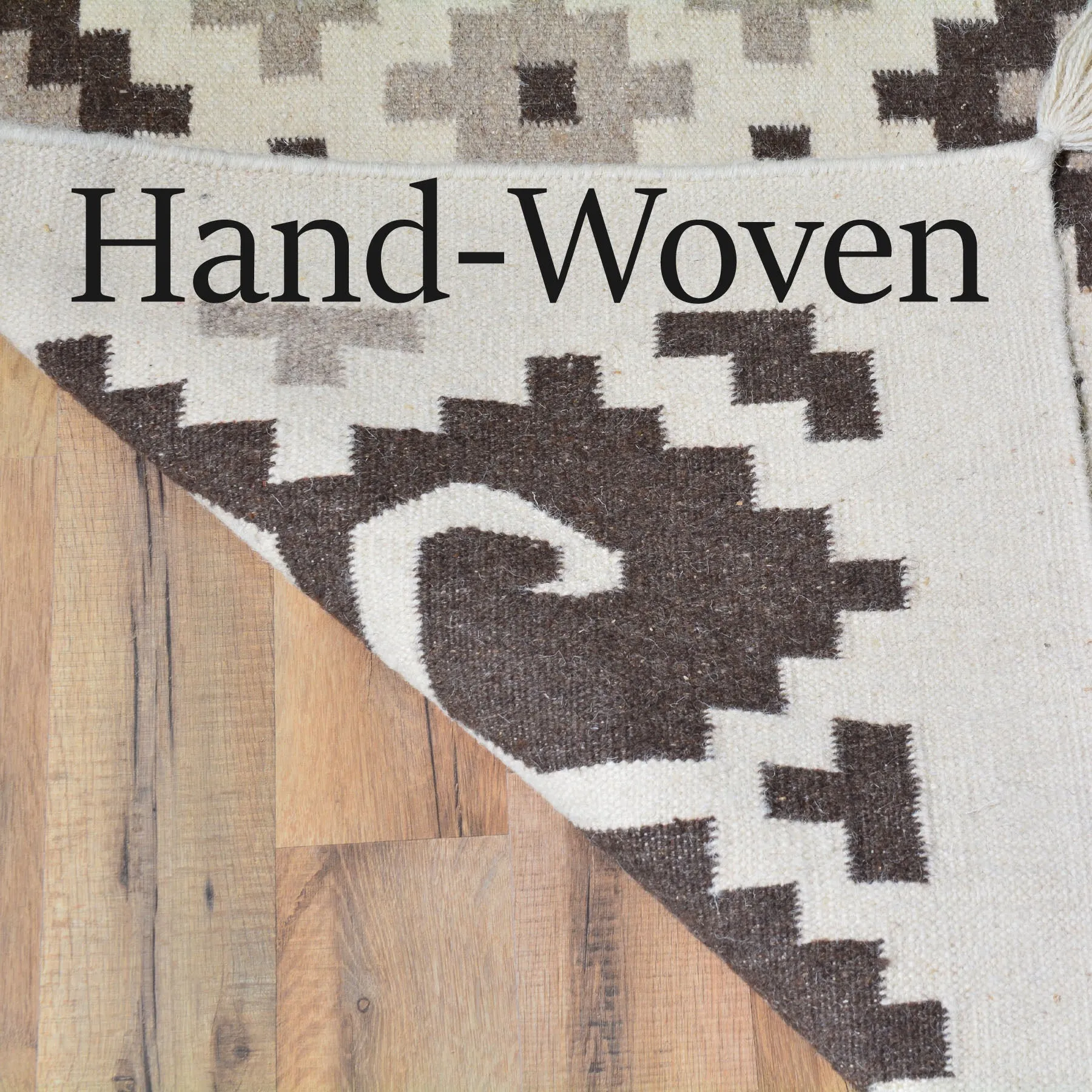 Hand-Woven Reversible Southwestern Design Dhurrie Rug (Size 5.11 X 9.0) Brral-4068