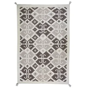 Hand-Woven Reversible Southwestern Design Dhurrie Rug (Size 5.11 X 9.0) Brral-4068