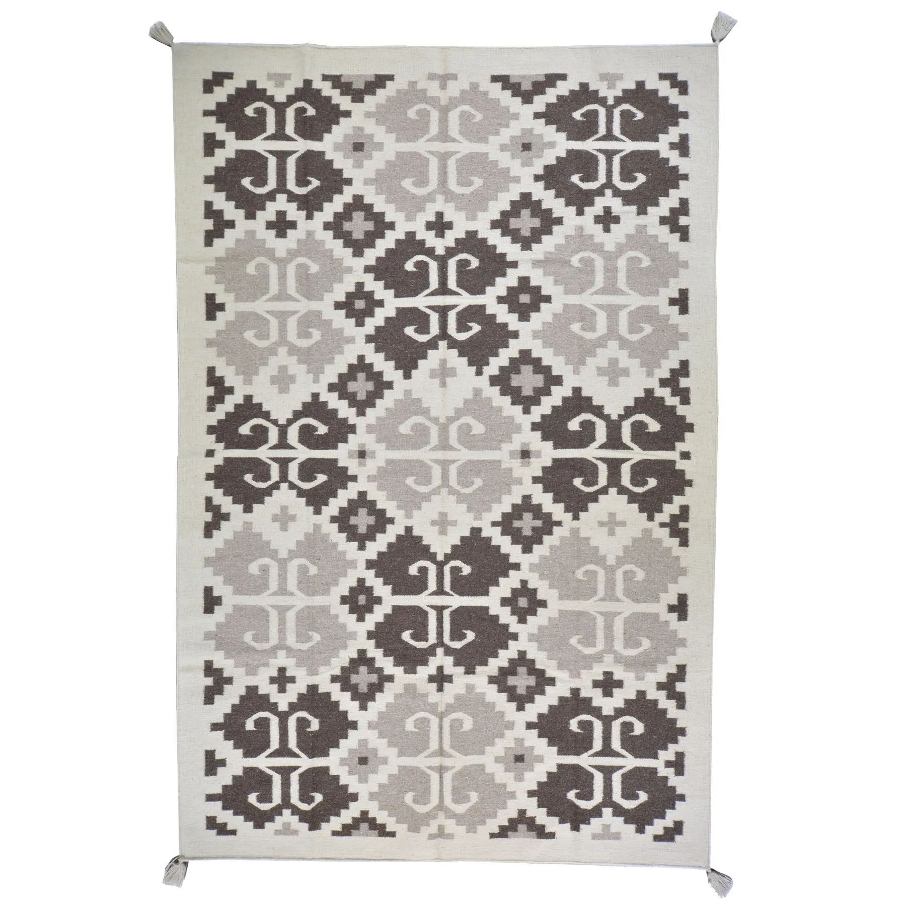 Hand-Woven Reversible Southwestern Design Dhurrie Rug (Size 5.11 X 9.0) Brral-4068