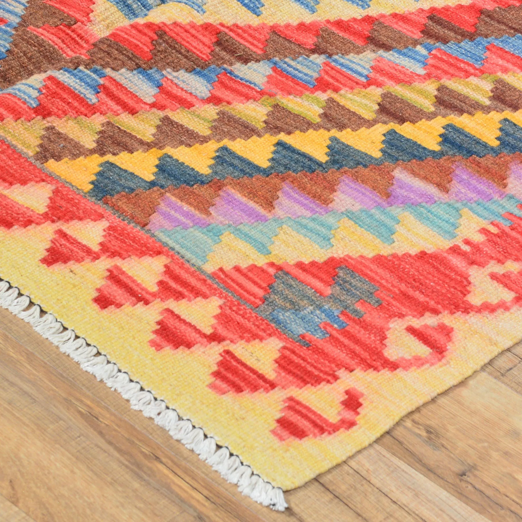 Hand-Woven Southwestern Afghan Kilim Handmade Wool Rug (Size 2.11 X 3.10) Cwral-3045