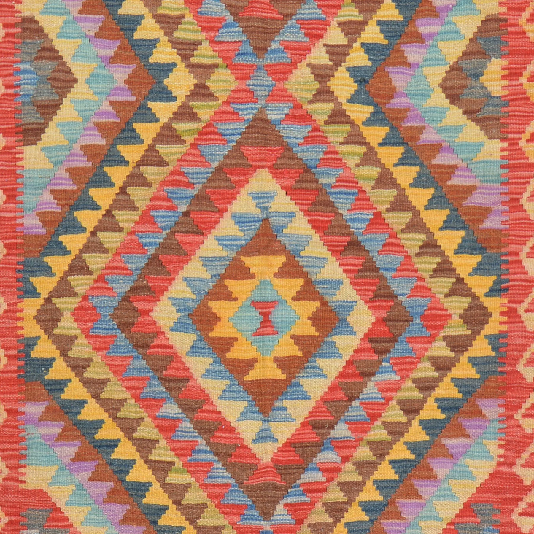 Hand-Woven Southwestern Afghan Kilim Handmade Wool Rug (Size 2.11 X 3.10) Cwral-3045