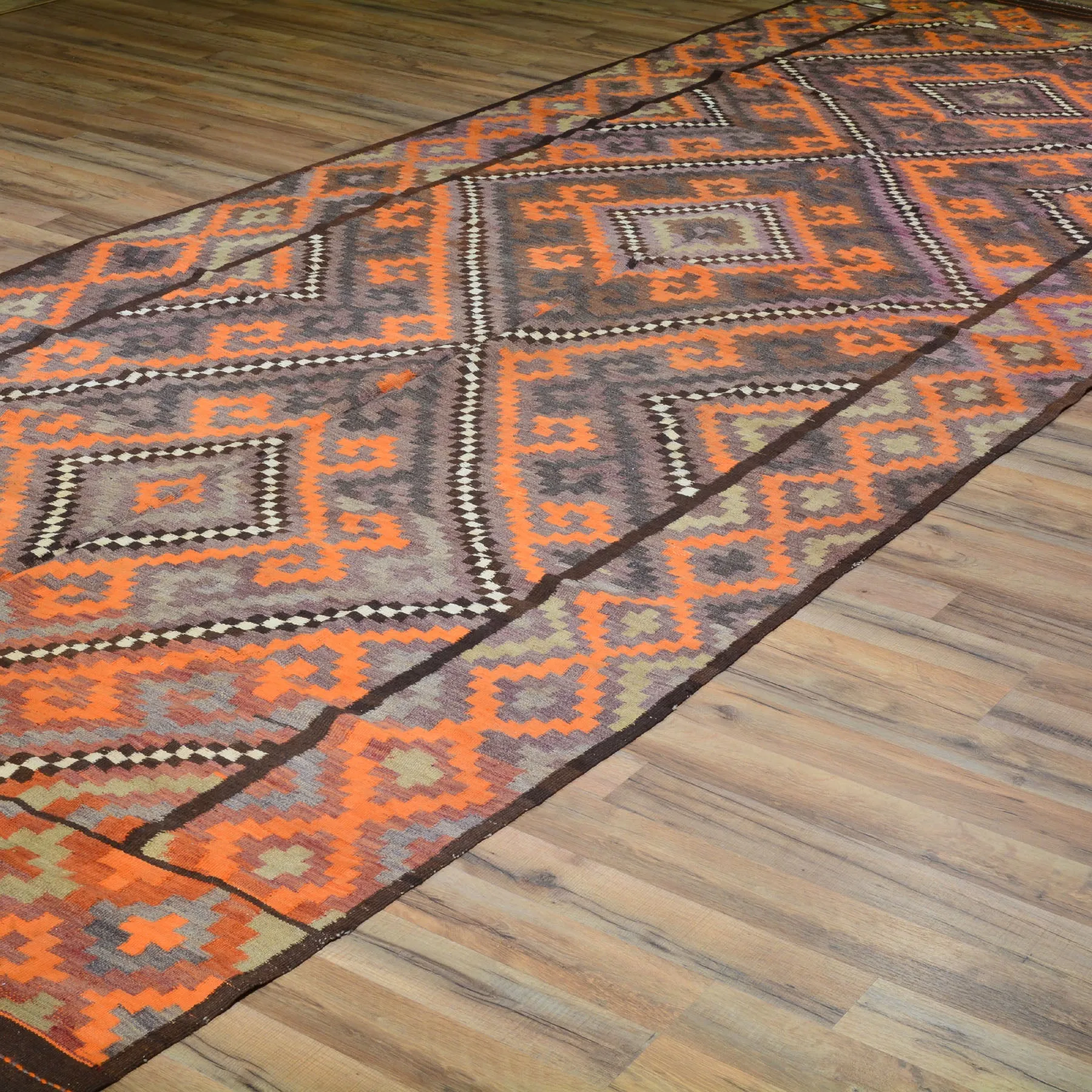 Hand-Woven Tribal Vintage Kilim Handmade 100% Wool Rug (Size 5.7 X 14.7) Cwrsf-1560