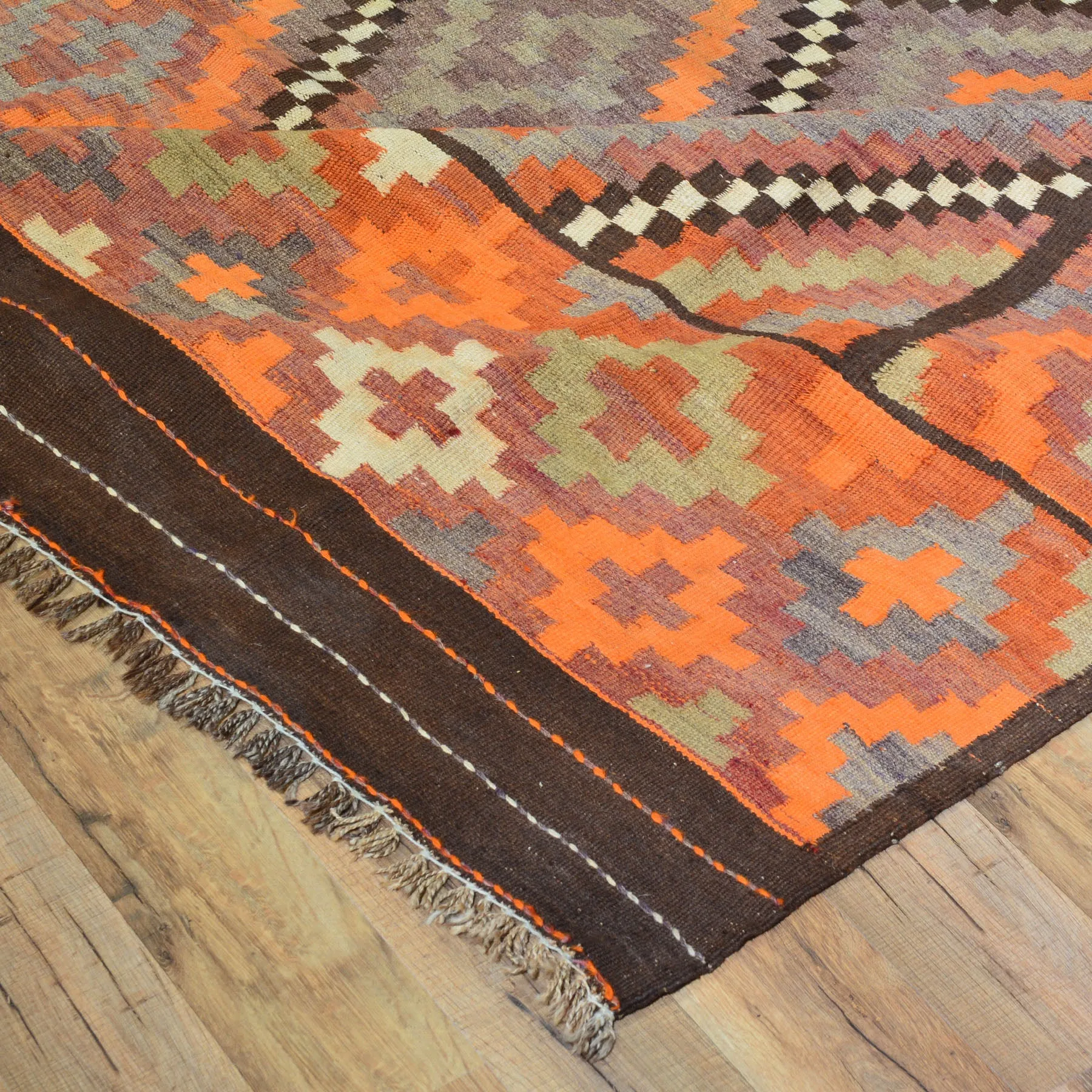Hand-Woven Tribal Vintage Kilim Handmade 100% Wool Rug (Size 5.7 X 14.7) Cwrsf-1560