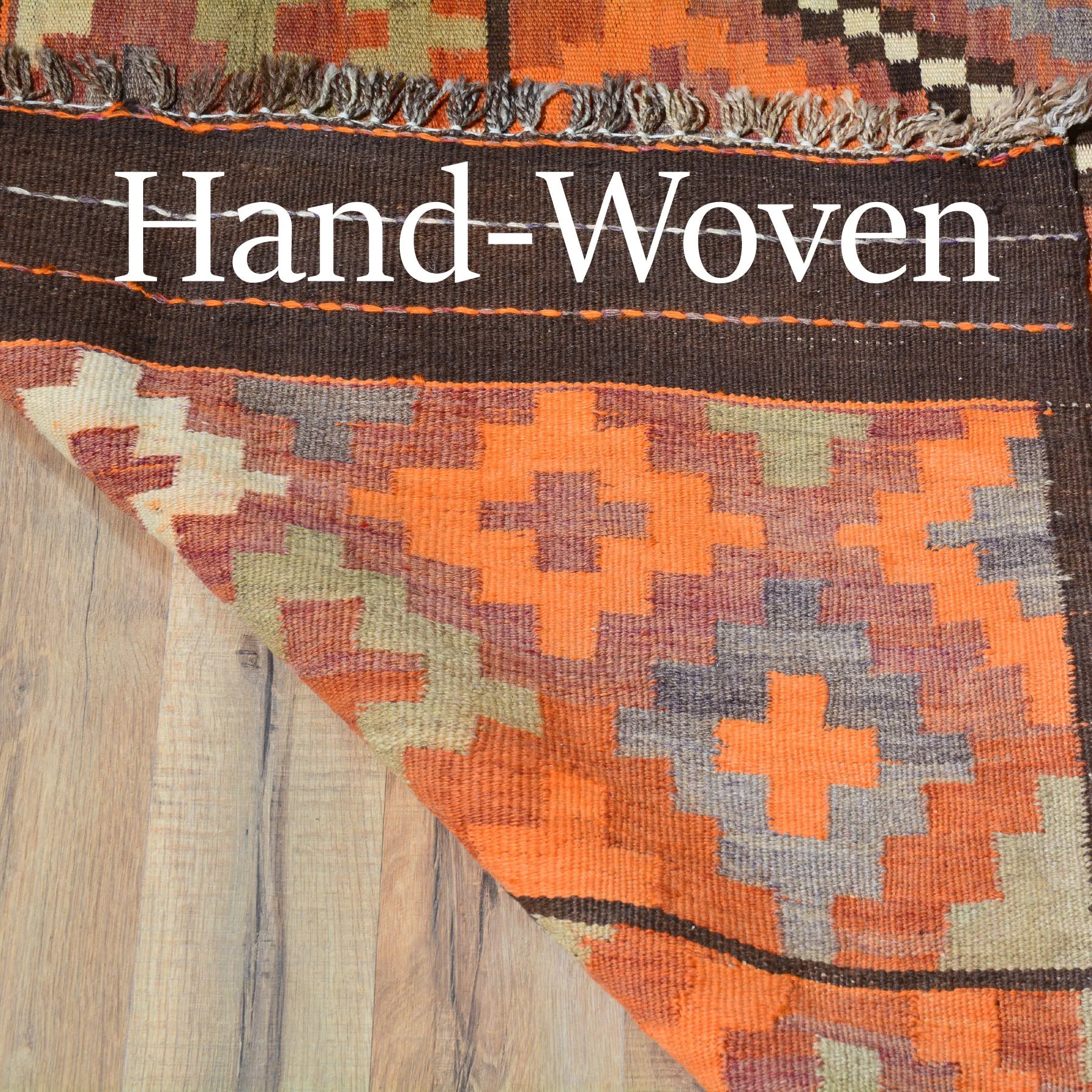 Hand-Woven Tribal Vintage Kilim Handmade 100% Wool Rug (Size 5.7 X 14.7) Cwrsf-1560