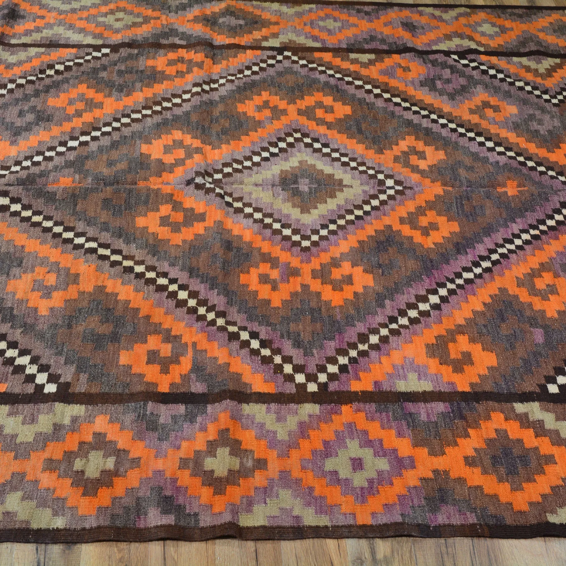Hand-Woven Tribal Vintage Kilim Handmade 100% Wool Rug (Size 5.7 X 14.7) Cwrsf-1560