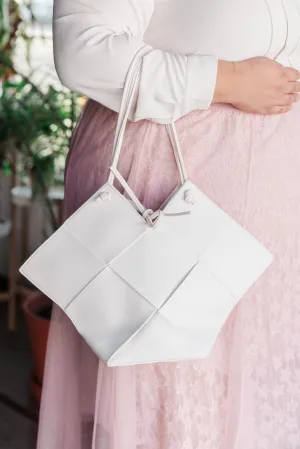 Hazel Blues® | Woven Tote in White