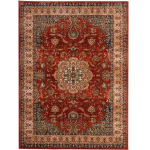 Heriz Machine Woven Rug Rust